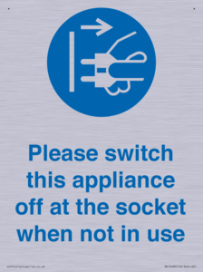 Please switch this appliance off at the socket when not in use